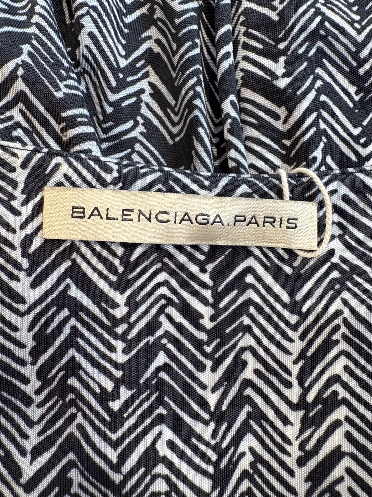 Balenciaga Kleid blau/weiss ärmellos in 38