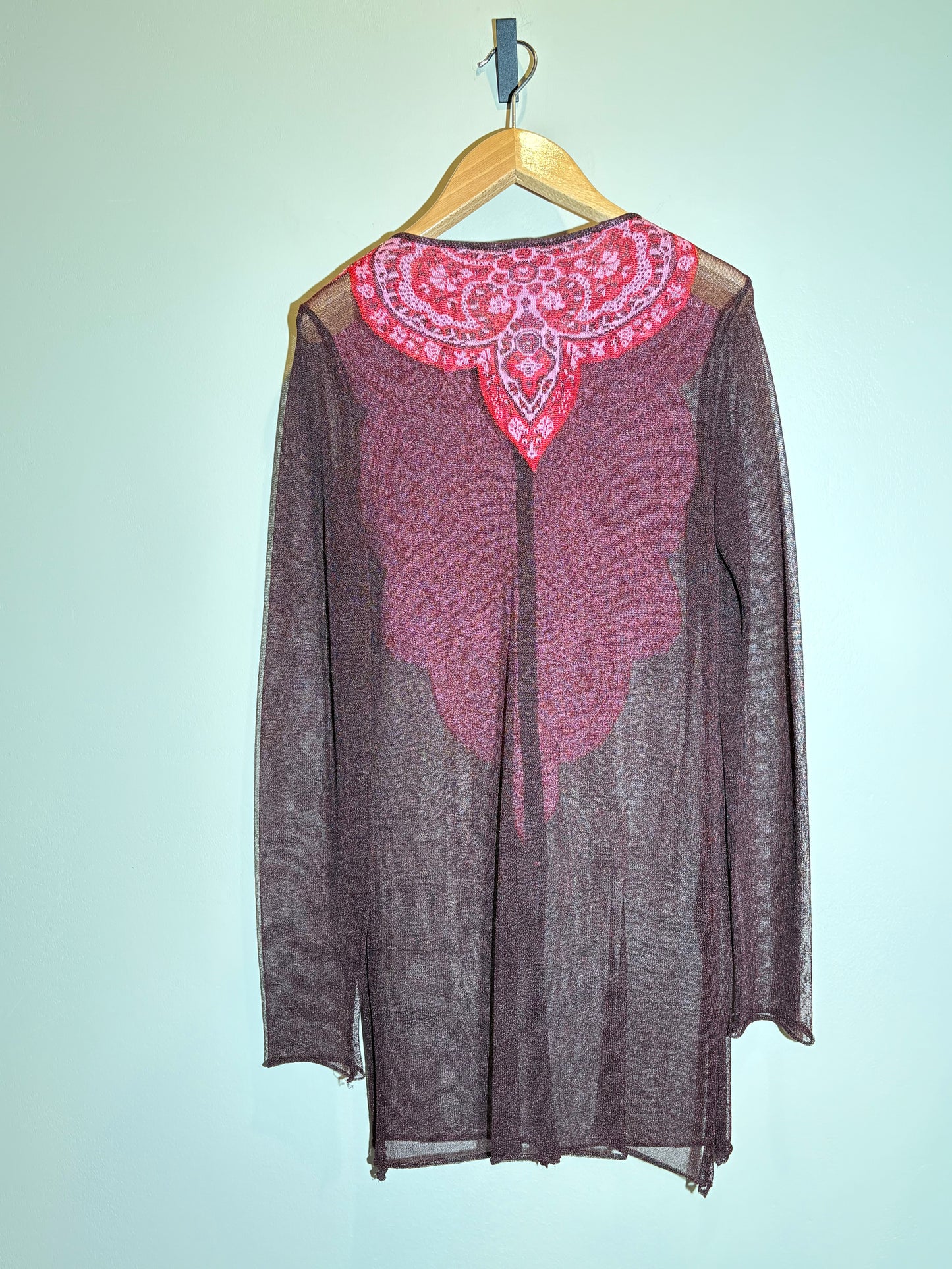 Kenzo Strickjacke transparent mit Stick-Details in S
