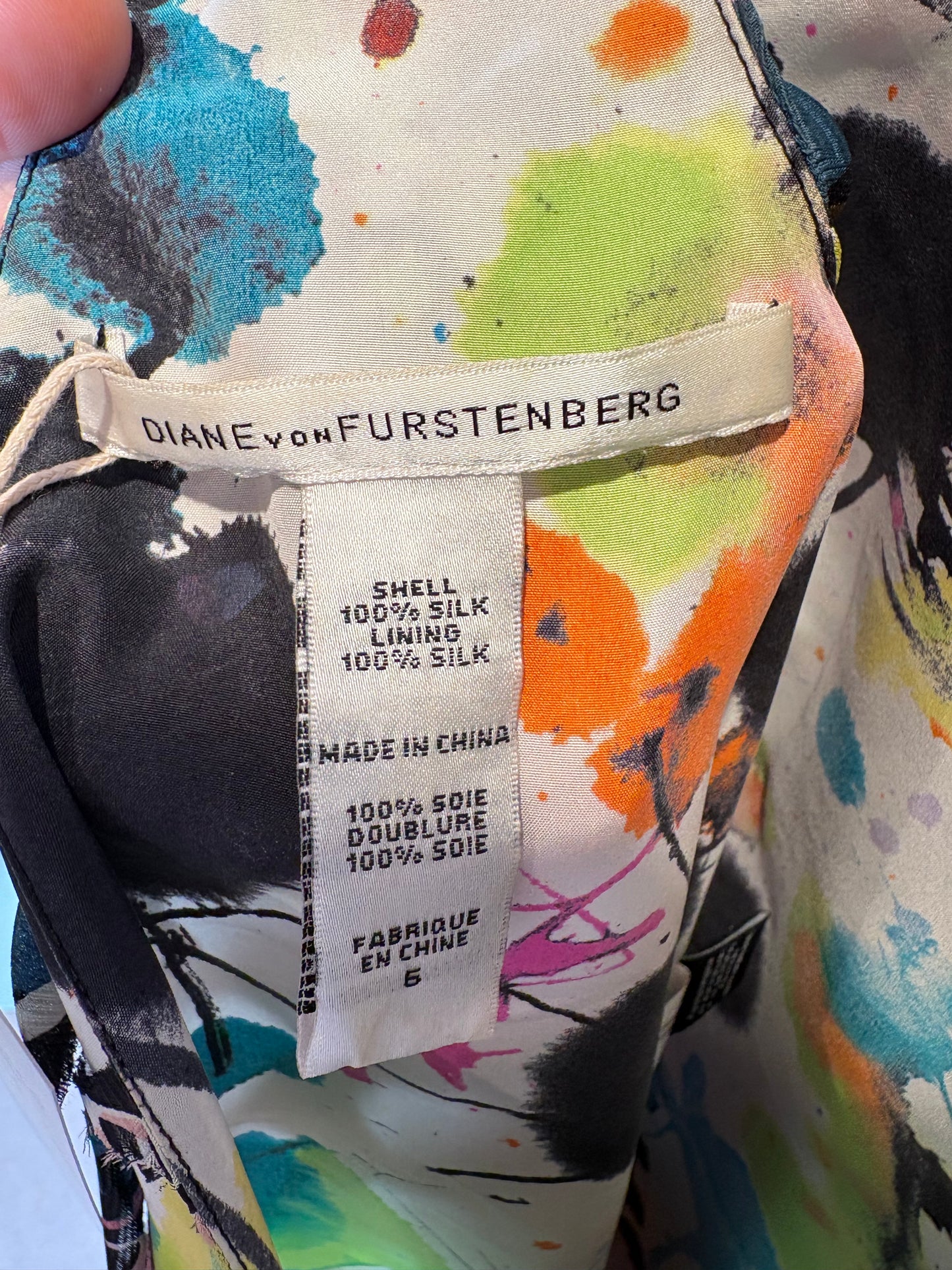 Diane von Furstenberg Seidenkleid bunt in 36