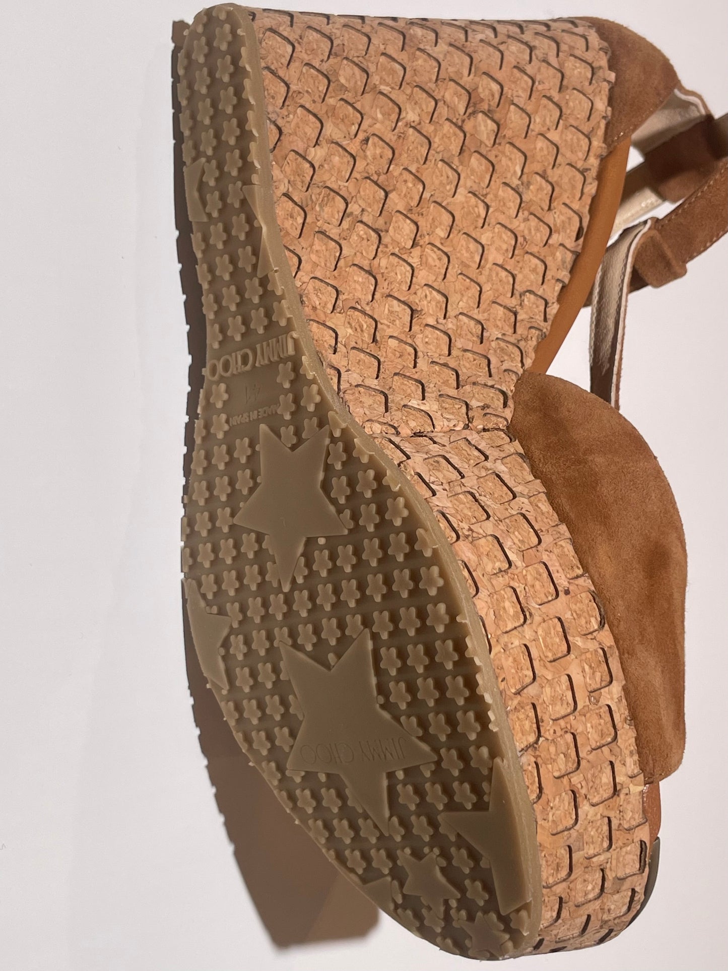Jimmy Choo Plateausandale, camel in 41