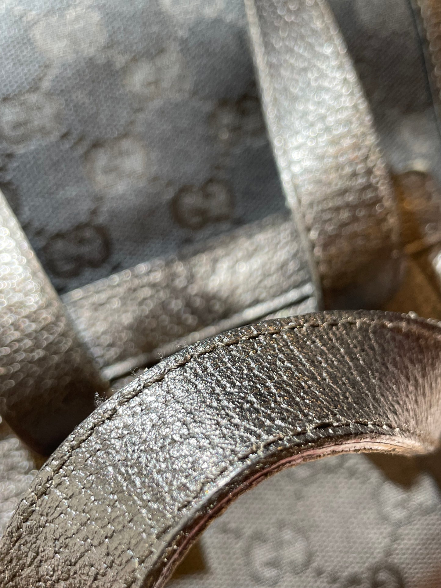 Gucci Rucksack Textil und Leder schwarz