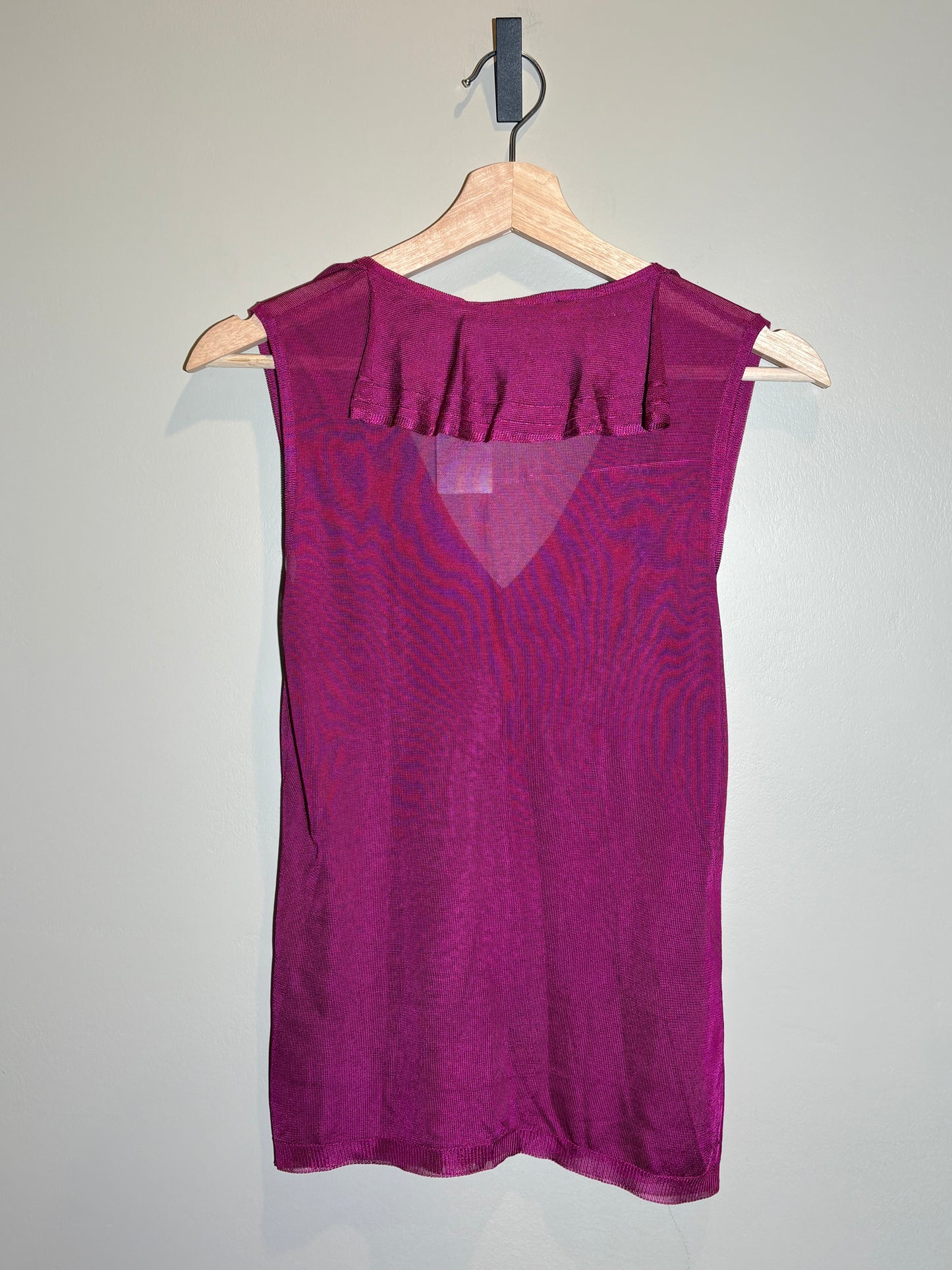 Dior Strick-Top mit Volants, fuchsia in 34