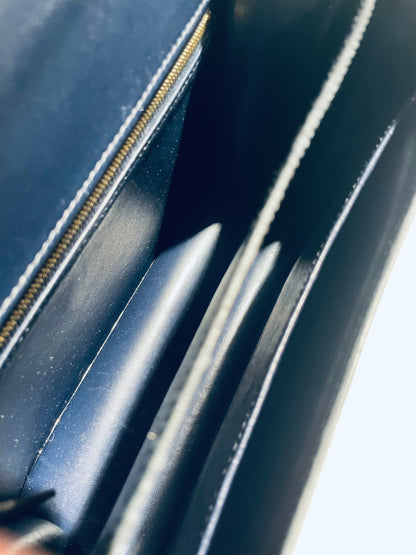 Hermès Constance Schultertasche in navy und Gold
