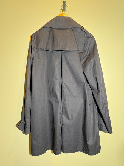 Burberry blauer Mantel mit abnehmbarer Kapuze in 42