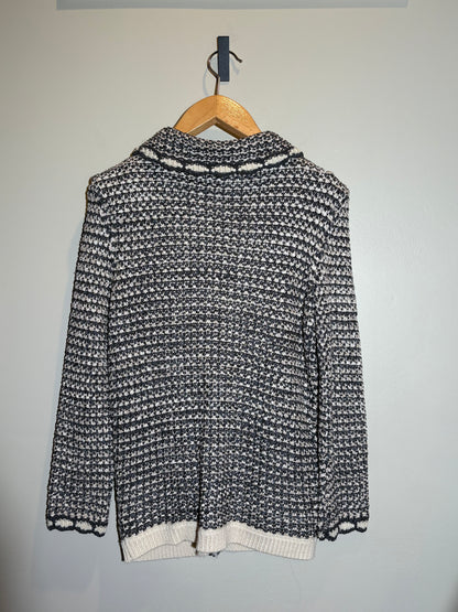 Dior Strick-Kostüm Kleid und Jacke grau/crème in 34/36