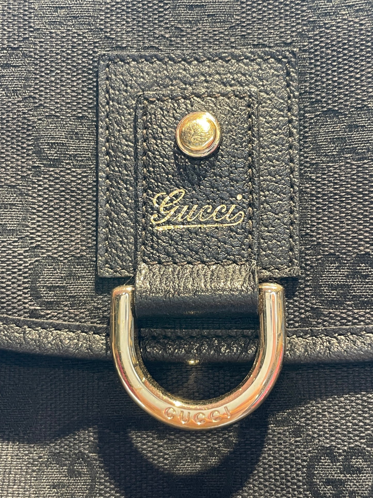 Gucci Rucksack Textil und Leder schwarz