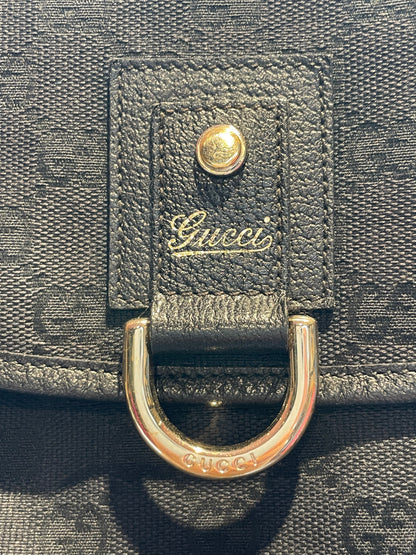 Gucci Rucksack Textil und Leder schwarz