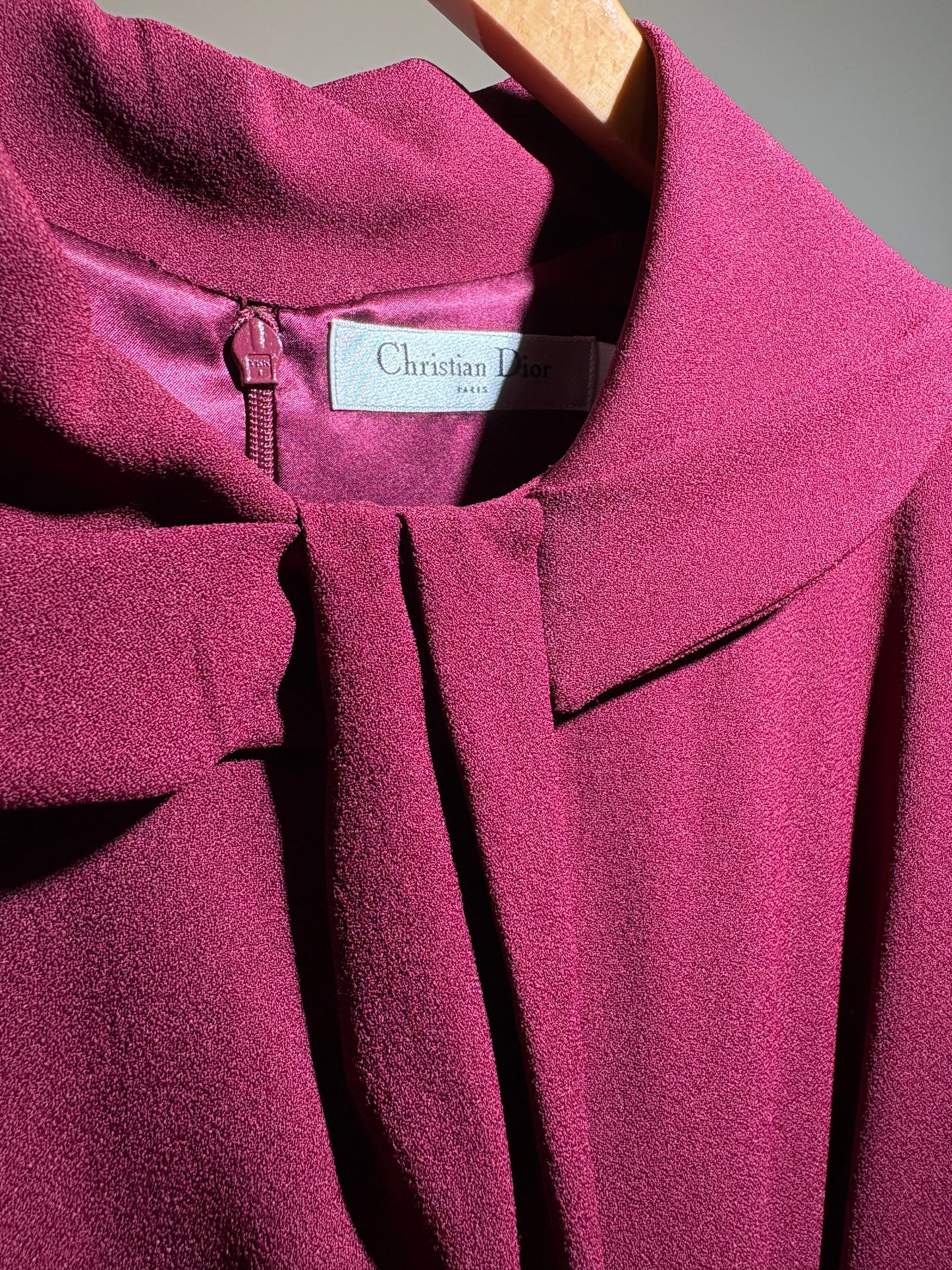 Dior Kleid dunkelrot Kurzarm in 38