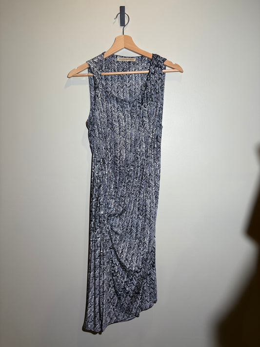 Balenciaga Kleid blau/weiss ärmellos in 38