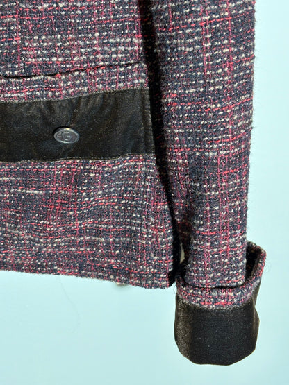 Dolce&Gabbana Tweedjacke mit Samt-Details rot mit schwarz in 38/40