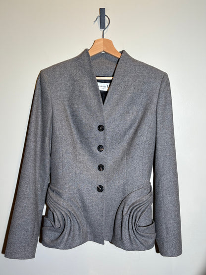 Dior Kostüm Wolle/Angora grau in 38