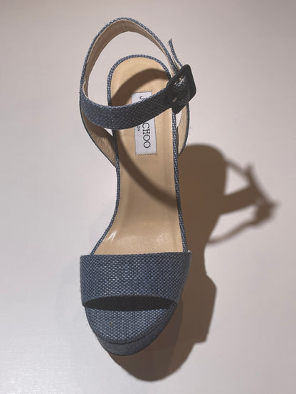 Jimmy Choo Plateausandale, Jeans in 41