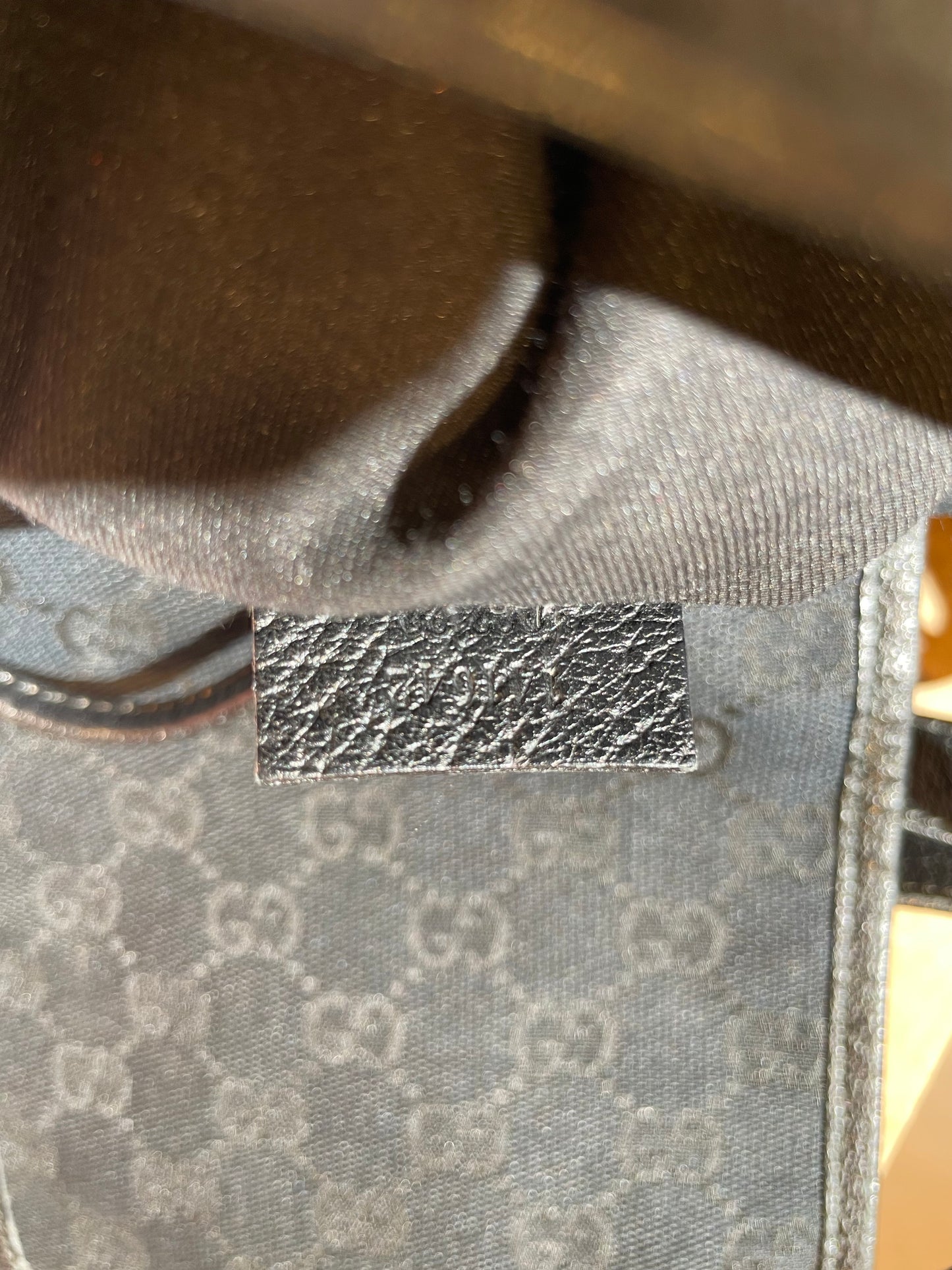 Gucci Rucksack Textil und Leder schwarz
