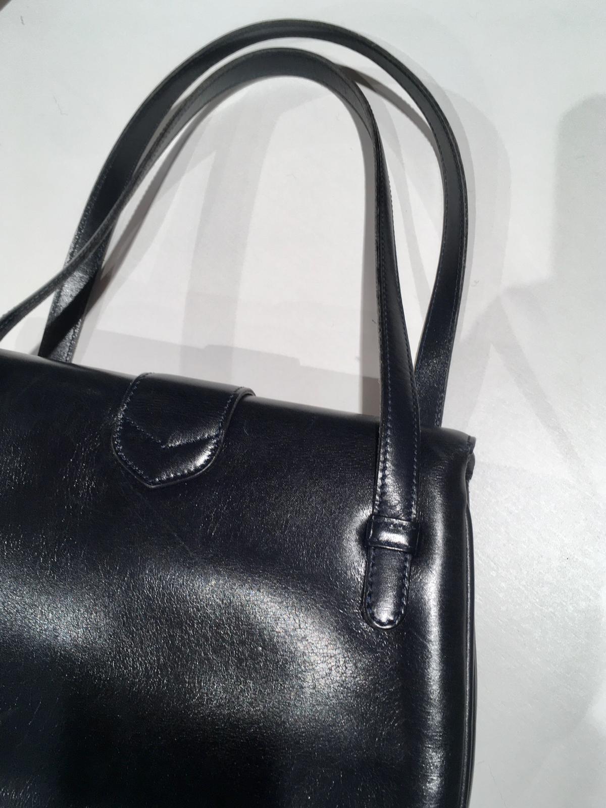 Céline vintage Handtasche blau mit Goldschließe