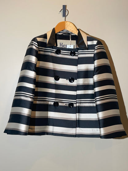 Herno Jacke, schwarz/crème/grau in 40
