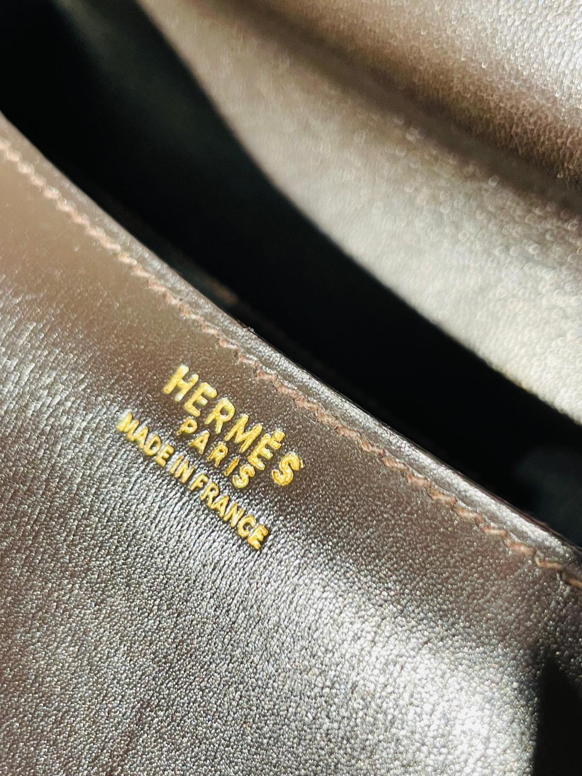 Hermès Constance Schultertasche in braun und Gold