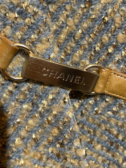 Chanel Jacke Tweed mit Schal, 34
