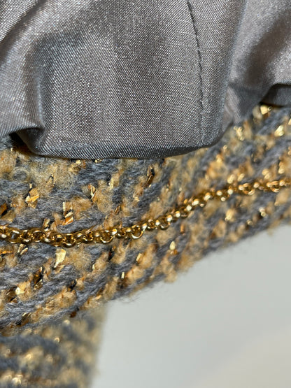 Chanel Jacke Tweed mit Schal, 34