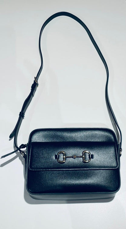 Gucci Horsebit Umhängetasche schwarz