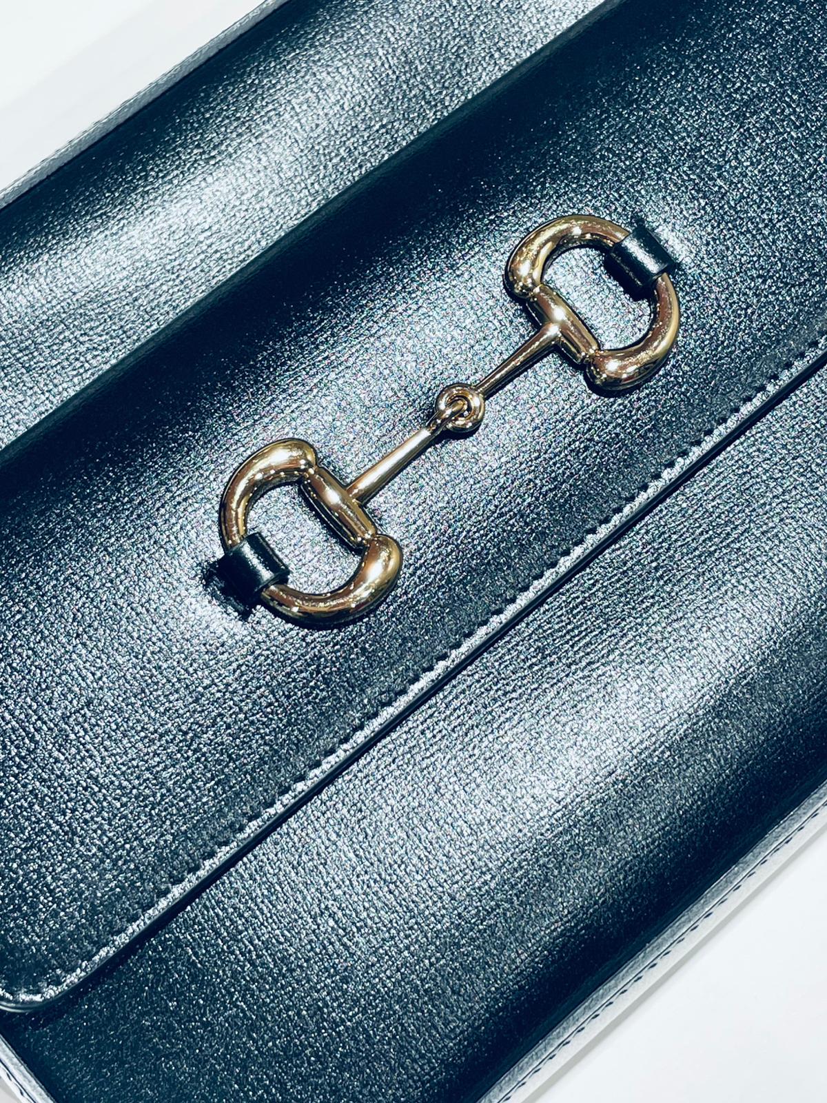 Gucci Horsebit Umhängetasche schwarz