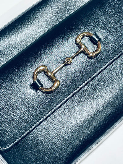 Gucci Horsebit Umhängetasche schwarz